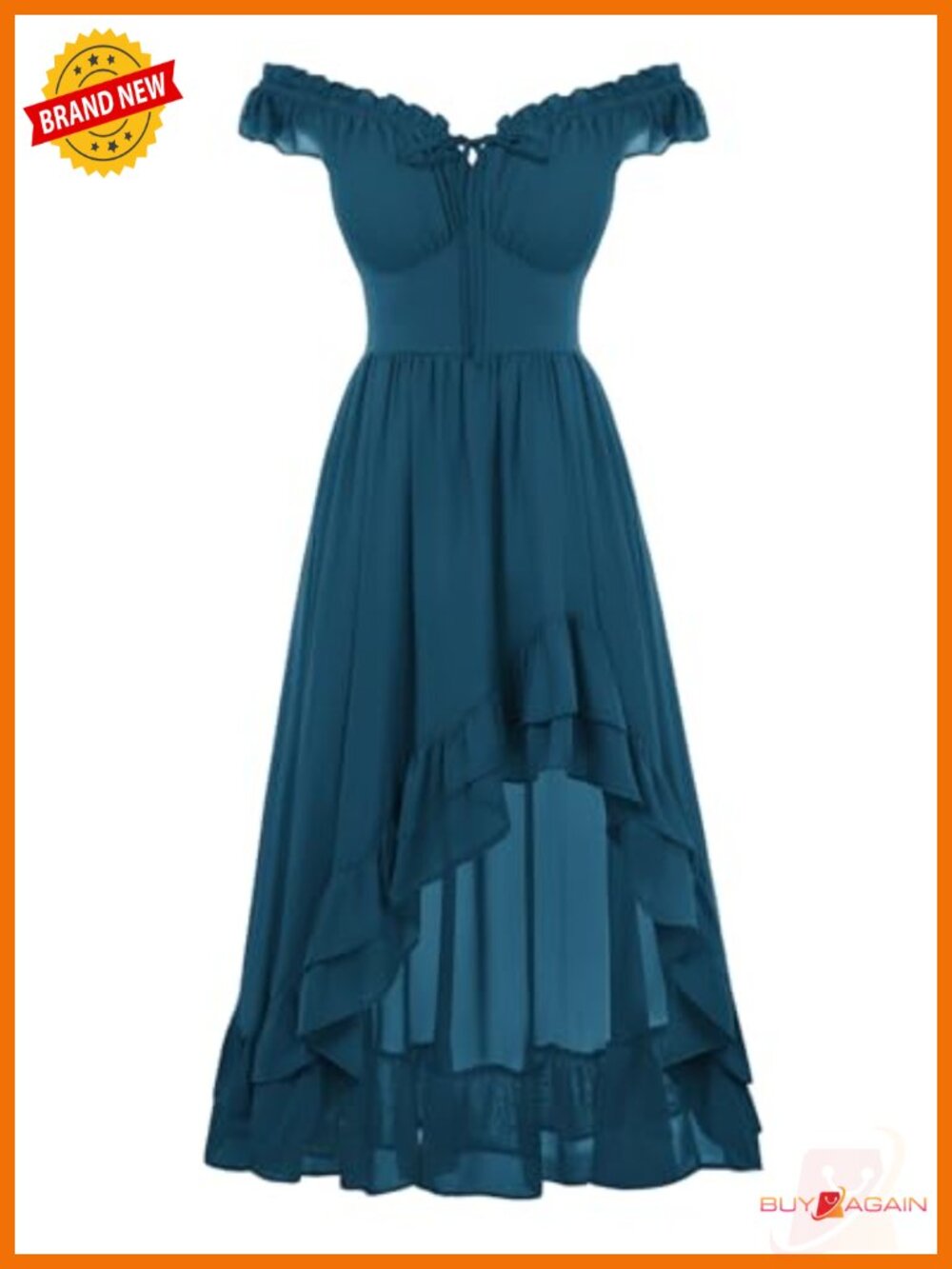 Renaissance Corset Dress Off Shoulder Chiffon High Low Sundress